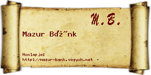 Mazur Bánk névjegykártya